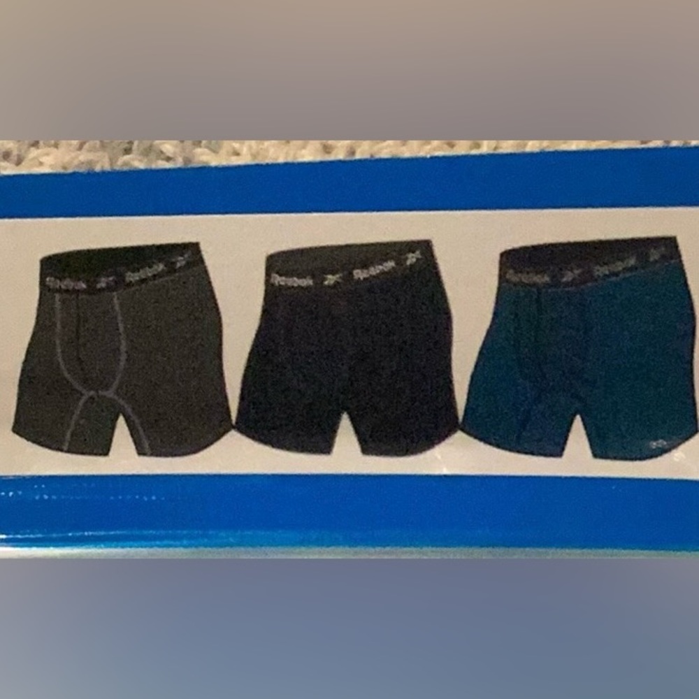 Reebok Performance Boxer Briefs 3-Pack 6” Inseam